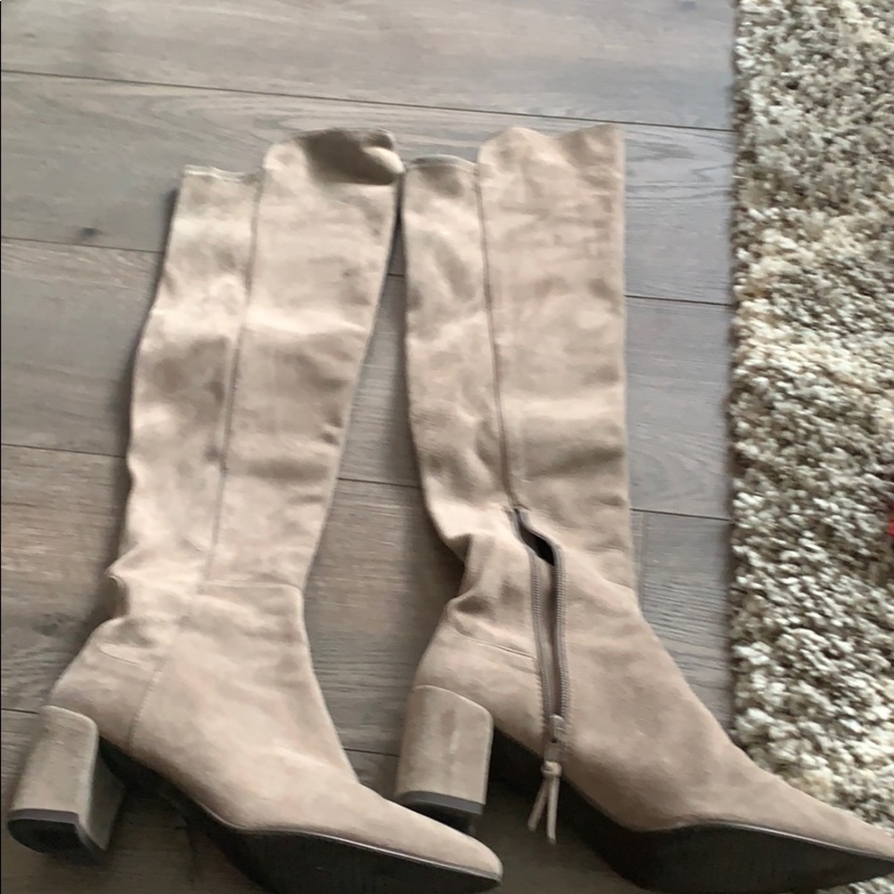 Stuart weitzman over the knee grey suede boots!